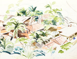 Rooftops Watercolor | Charles Blaze Vukovich,{{product.type}}