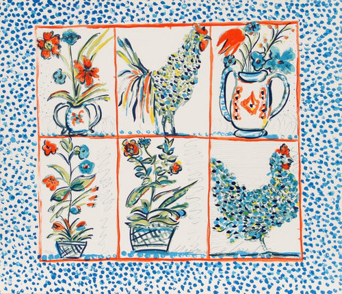 Rooster Lithograph | Margaret Israel,{{product.type}}