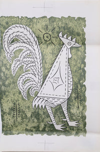 Rooster Lithograph | Unknown Artist,{{product.type}}