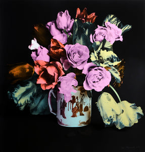 Roses and Tulips in Chinese Mug (Black) Screenprint | Francesco Scavullo,{{product.type}}