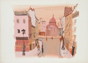 Rue Parisienne en Automne Watercolor | Charles Levier,{{product.type}}