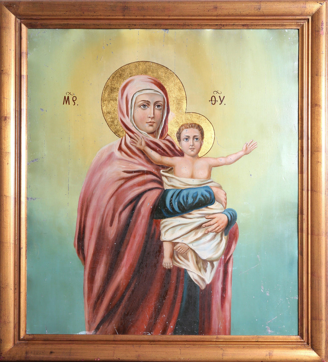 Russian Icon - Madonna with Child Oil | Unknown Artist,{{product.type}}