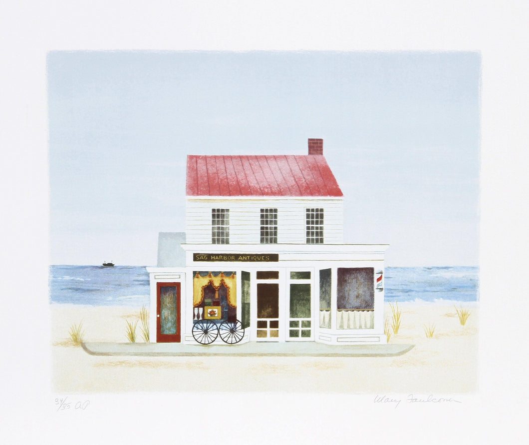 Sag Harbor Antique Shop Lithograph | Mary Faulconer,{{product.type}}