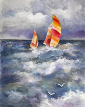 Sailboat in Storm Watercolor | Erik Freyman,{{product.type}}