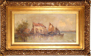 Sailboats in Venice Oil | Santinetti,{{product.type}}