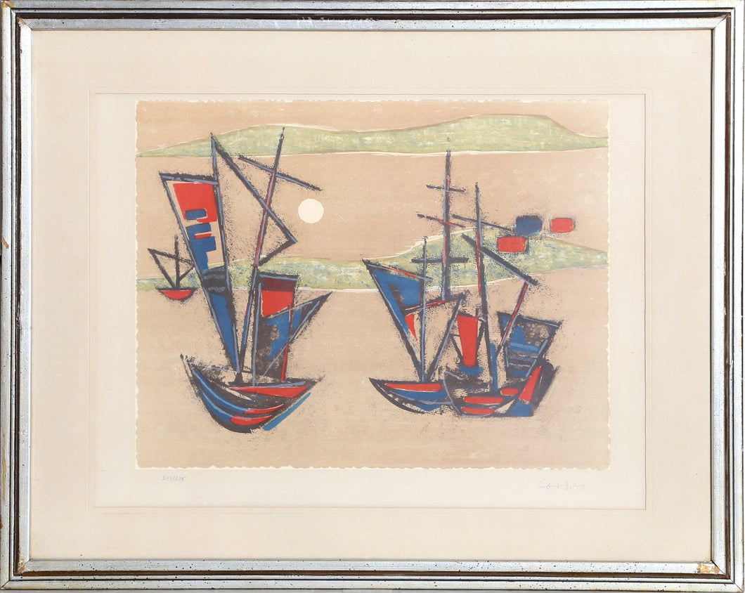 Sailboats Lithograph | Louis Cordes,{{product.type}}
