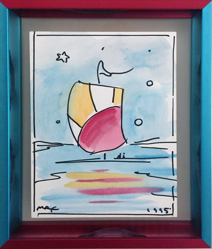 Sailing at Night Watercolor | Peter Max,{{product.type}}