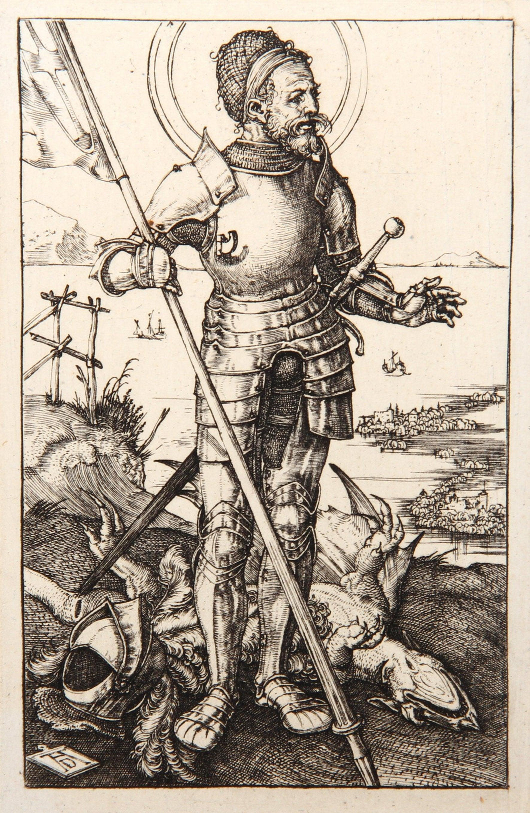 Saint Georges a Pied Etching | Albrecht Dürer,{{product.type}}