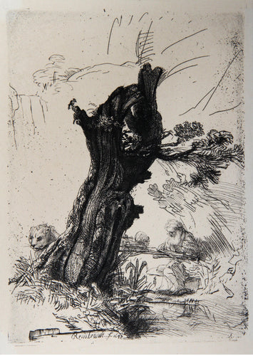 Saint Gerome Ecrivant (B103) Etching | Rembrandt,{{product.type}}