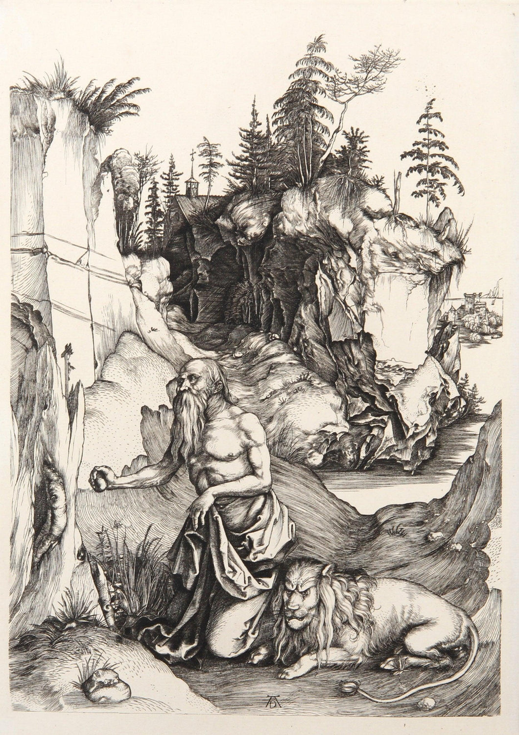 Saint Jerome en Penitence Etching | Albrecht Dürer,{{product.type}}