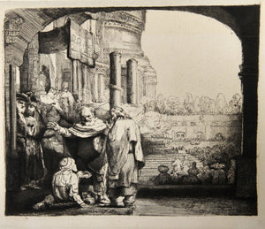 Saint Pierre Guerissant le Paralylique (B94) Etching | Rembrandt,{{product.type}}