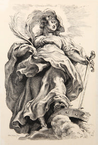 Sainte Catherine Etching | Peter-Paul Rubens,{{product.type}}