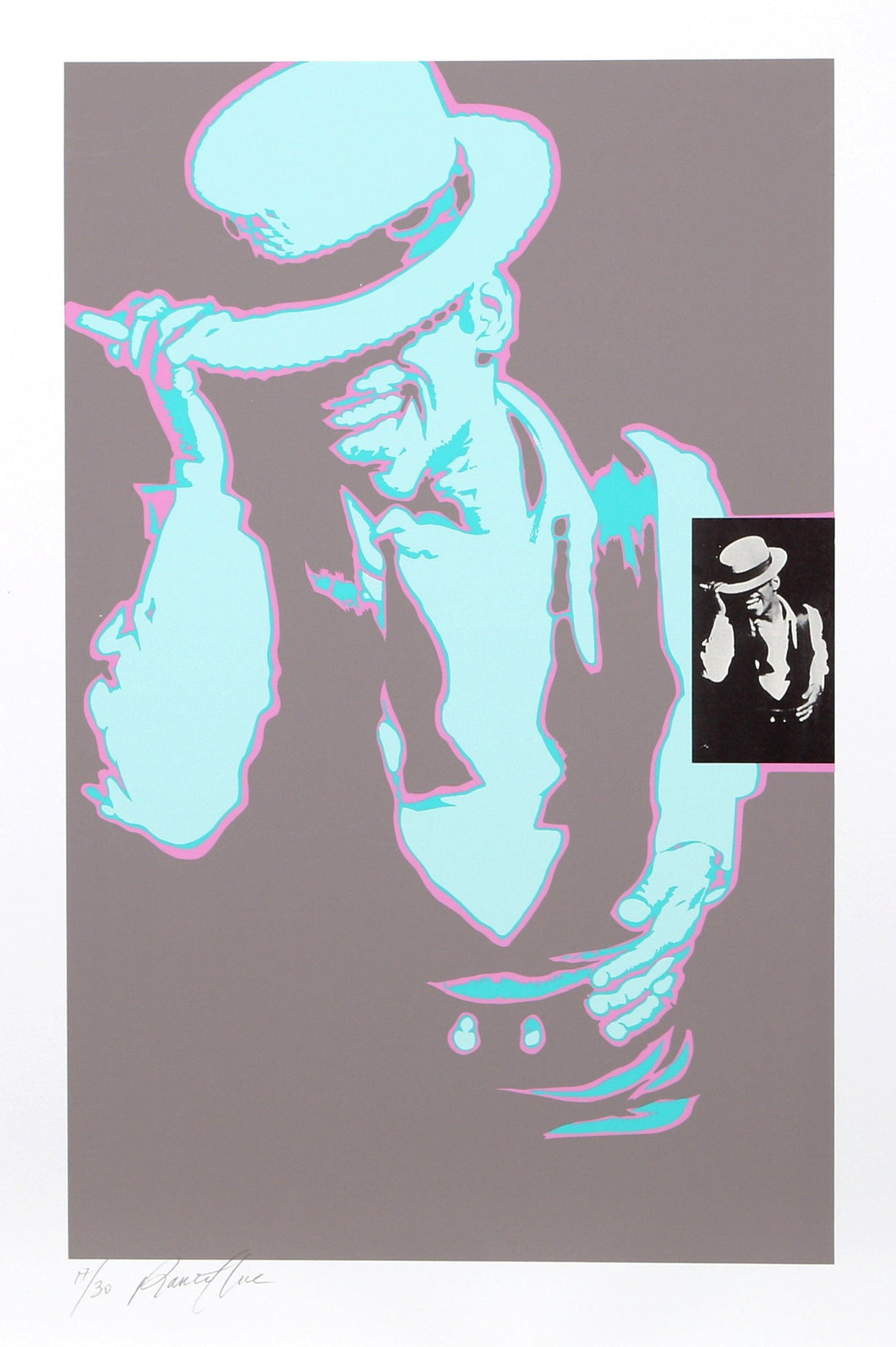 Sammy Davis, Jr. (Light Blue) Lithograph | Bernard Rancillac,{{product.type}}