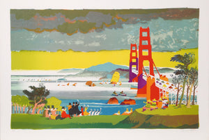 San Francisco Golden Gate Bridge Lithograph | Dong Kingman,{{product.type}}