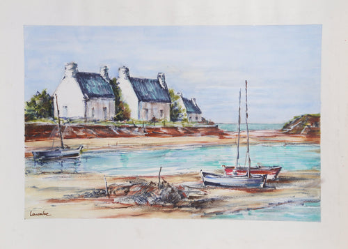 Sand Bar with Boats Pastel | Lacombe,{{product.type}}