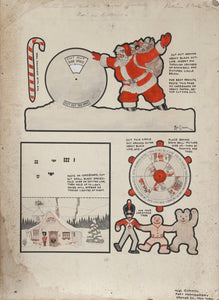 Santa Claus and his Magical Snowball, Paper Doll Illustration for McCall's Watercolor | Mel Cummin,{{product.type}}