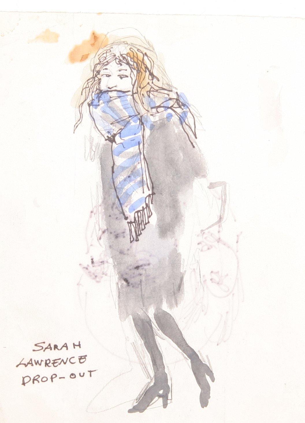 Sarah Lawrence Drop-Out Watercolor | Marshall Goodman,{{product.type}}