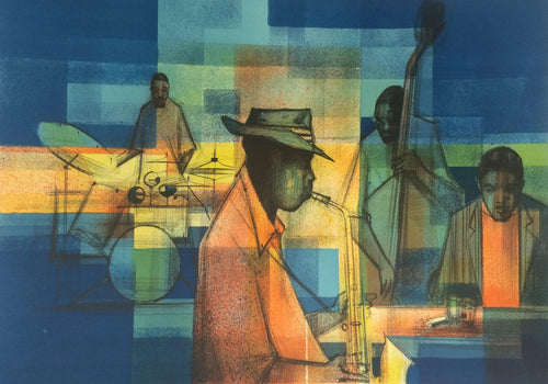 Sax Blues Lithograph | Sacha Chimkevitch,{{product.type}}