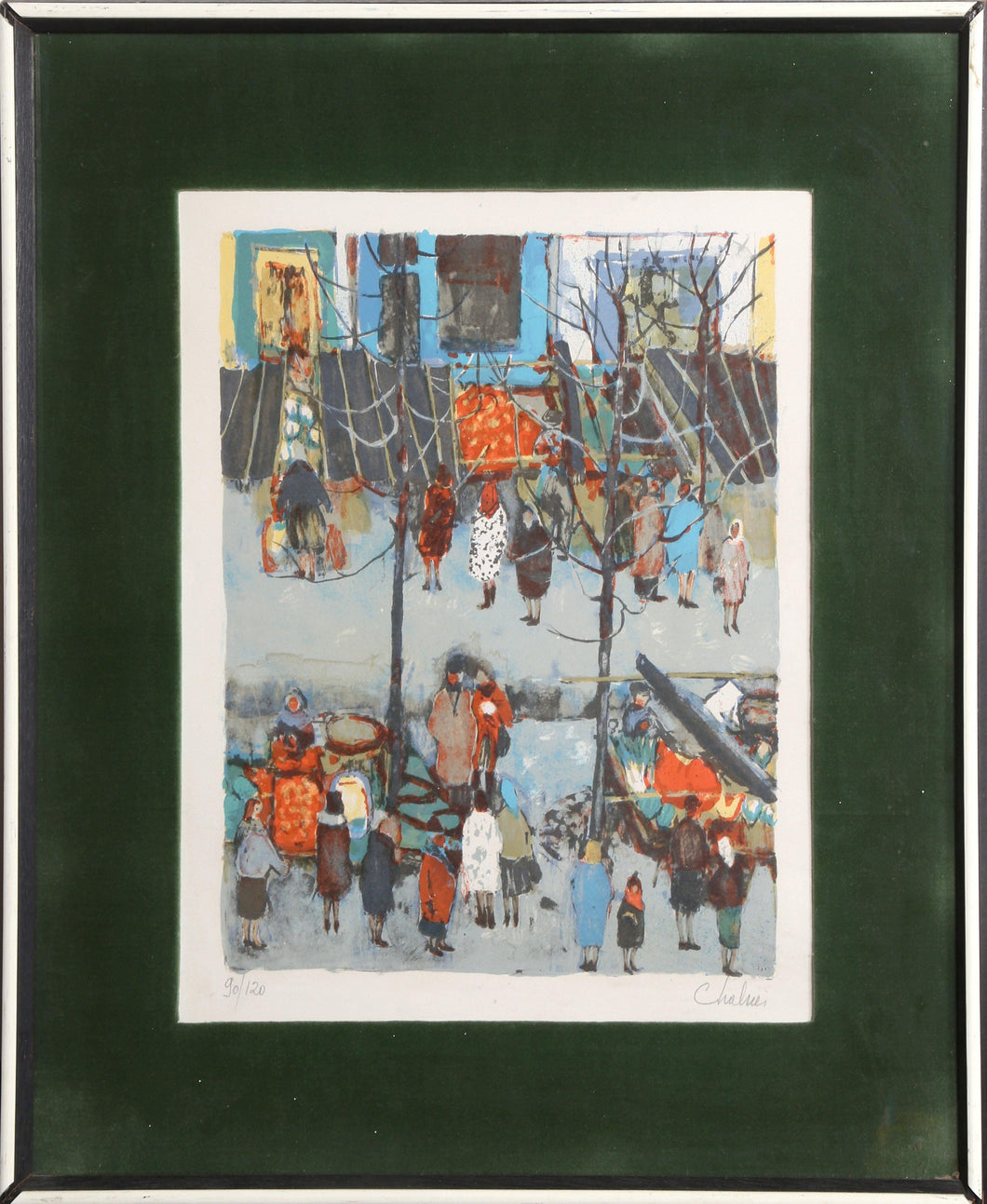 Scene de Rue d'Hiver Lithograph | Nathalie Chabrier,{{product.type}}