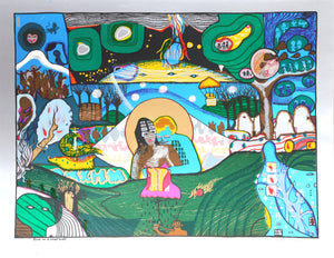 Scene on a Sunset Beach from Vienna Daydreams Screenprint | Helmut Kand,{{product.type}}
