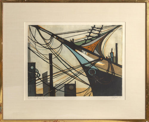 Schiff auf Djerba (Ship on Djerba) Etching | Otto Wilhelm Eglau,{{product.type}}