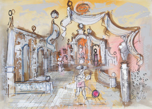 Sculpture Garden with Guitar Player 2 Acrylic | Charles Cobelle,{{product.type}}