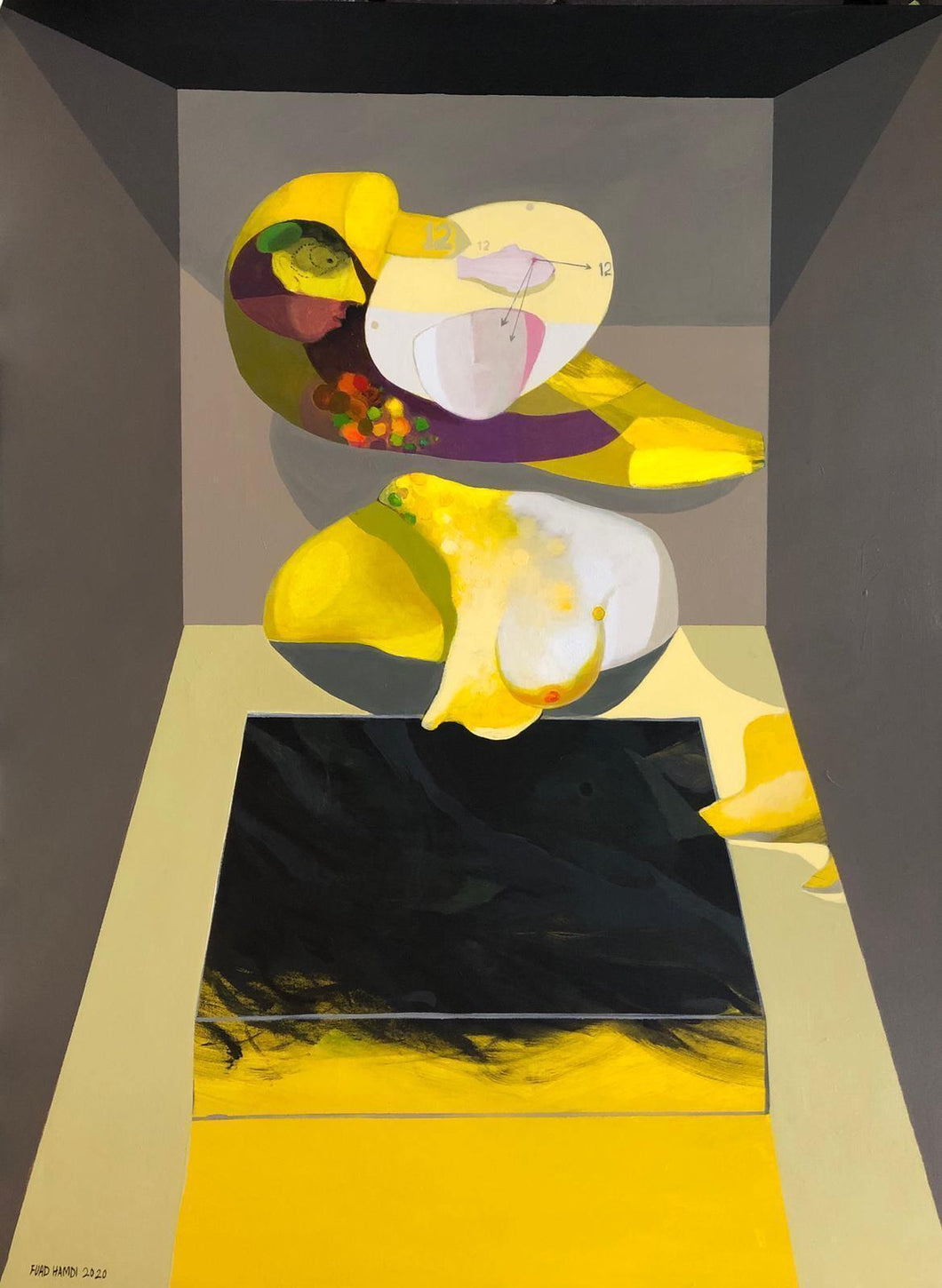 Sculpture in Yellow acrylic | Fuad Hamdi,{{product.type}}
