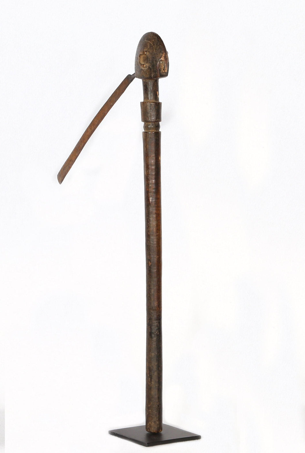 Scythe Tool with Face Wood | African or Oceanic Objects,{{product.type}}