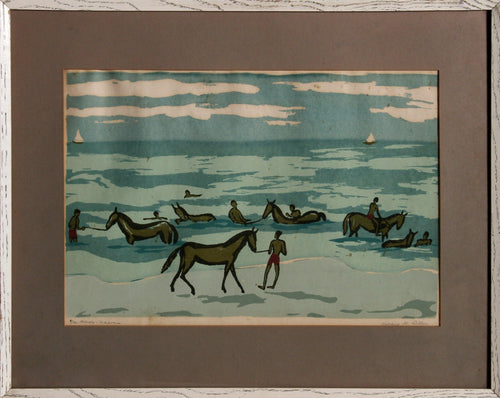 Sea Horses - Nassau Woodcut | Mildred Dillon,{{product.type}}