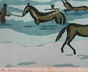 Sea Horses - Nassau Woodcut | Mildred Dillon,{{product.type}}
