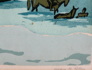 Sea Horses - Nassau Woodcut | Mildred Dillon,{{product.type}}
