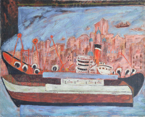 Sea Port Oil | Carlos Merida,{{product.type}}