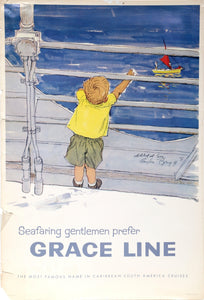Seafaring Gentlemen Prefer Grace Line Poster | Travel Poster,{{product.type}}