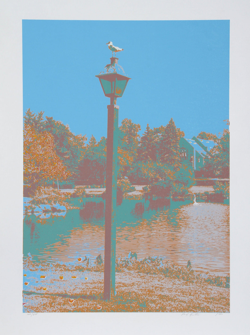 Seagull on a Lantern Screenprint | Max Epstein,{{product.type}}