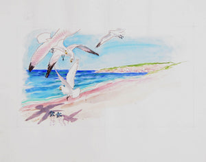 Seagulls (382) Watercolor | Marshall Goodman,{{product.type}}