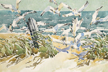 Seagulls on the Beach Watercolor | Unknown Artist,{{product.type}}