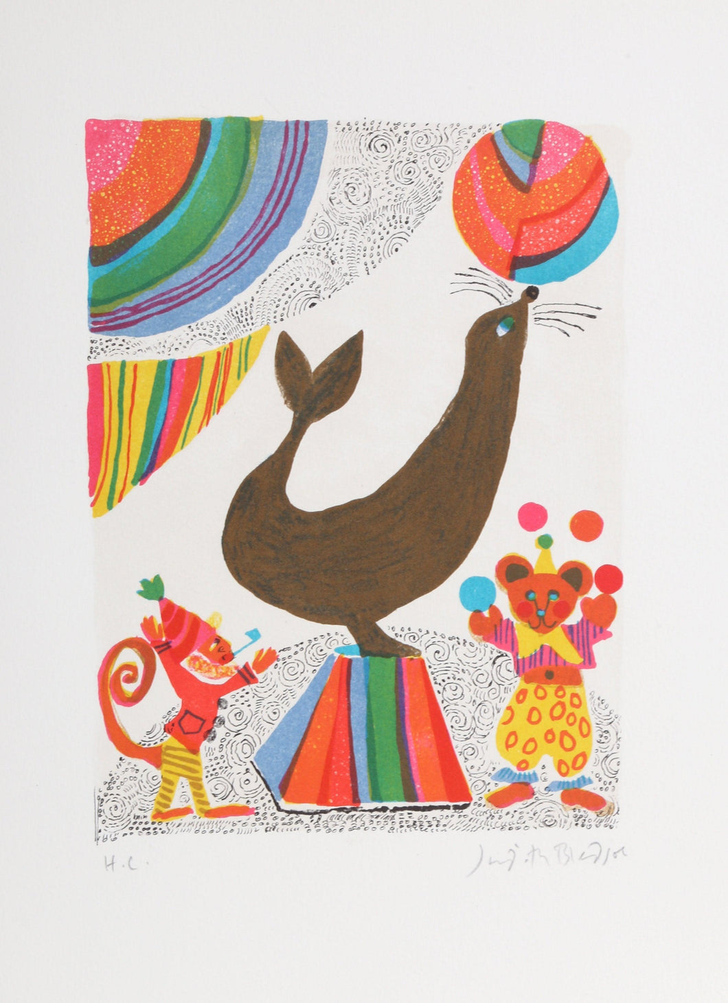 Seal with Ball from A Little Circus Lithograph | Judith Bledsoe,{{product.type}}