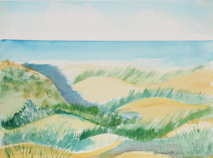 Seascape Watercolor | Harold Wallerstein,{{product.type}}