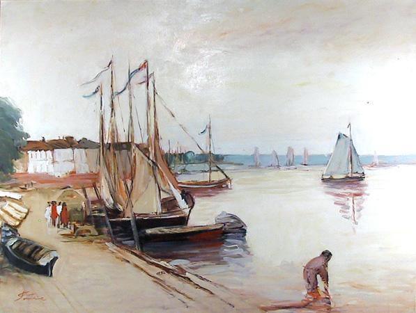 Seaside Sailboats Oil | Fontaine,{{product.type}}