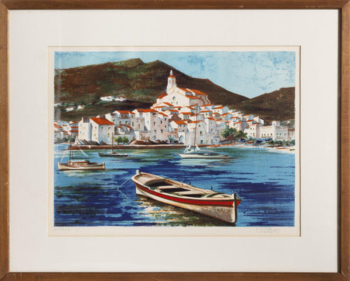 Seaside Town Lithograph | Eduardo Vial Hugas,{{product.type}}