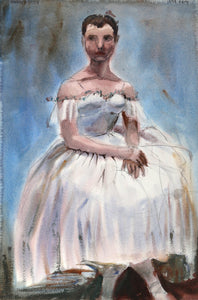 Seated Ballerina (P6.62) Watercolor | Eve Nethercott,{{product.type}}