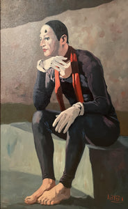 Seated Clown Oil | Philippe Alfieri,{{product.type}}