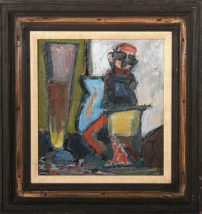 Seated Clown Oil | Unknown Artist,{{product.type}}
