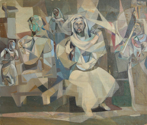 Seated Figure in Cloak (62) Oil | John F. Leonard,{{product.type}}