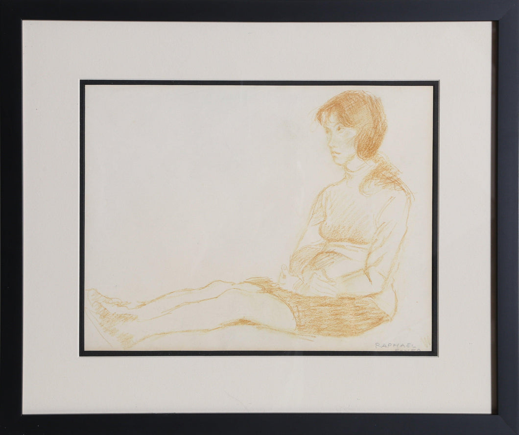 Seated Girl in Turtleneck Pencil | Raphael Soyer,{{product.type}}