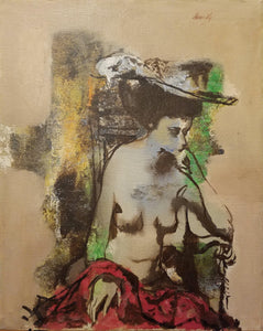 Seated Girl Oil | Lou Zansky,{{product.type}}