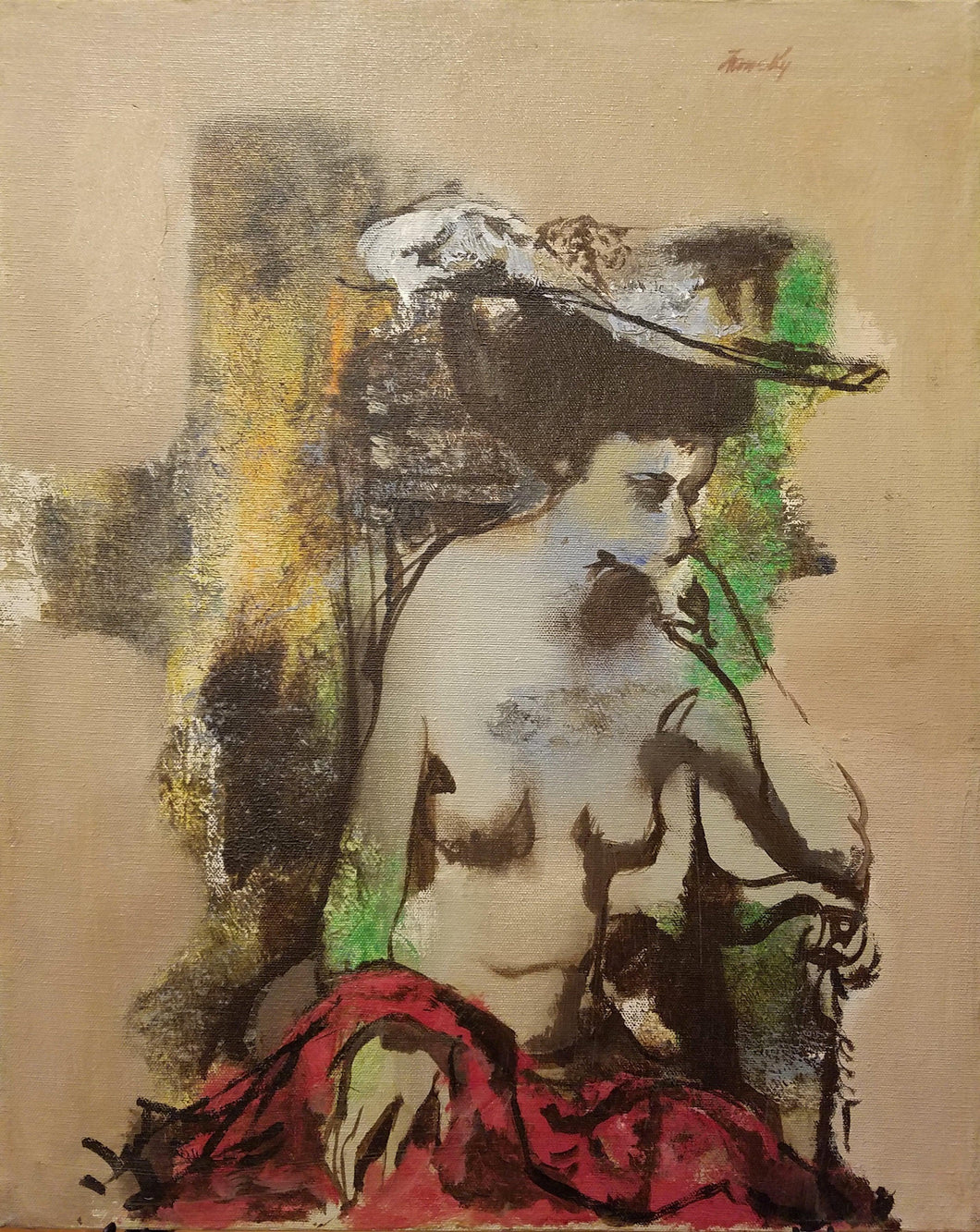 Seated Girl Oil | Lou Zansky,{{product.type}}