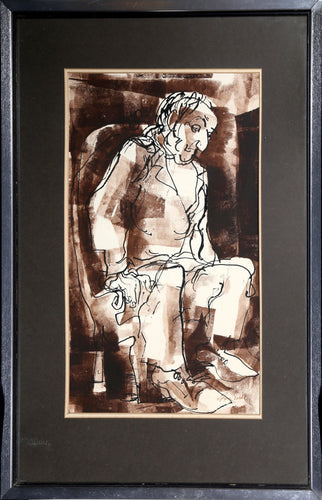 Seated Man in Suit Ink | Endre Szasz,{{product.type}}