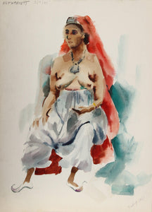 Seated Nude (88) Watercolor | Eve Nethercott,{{product.type}}