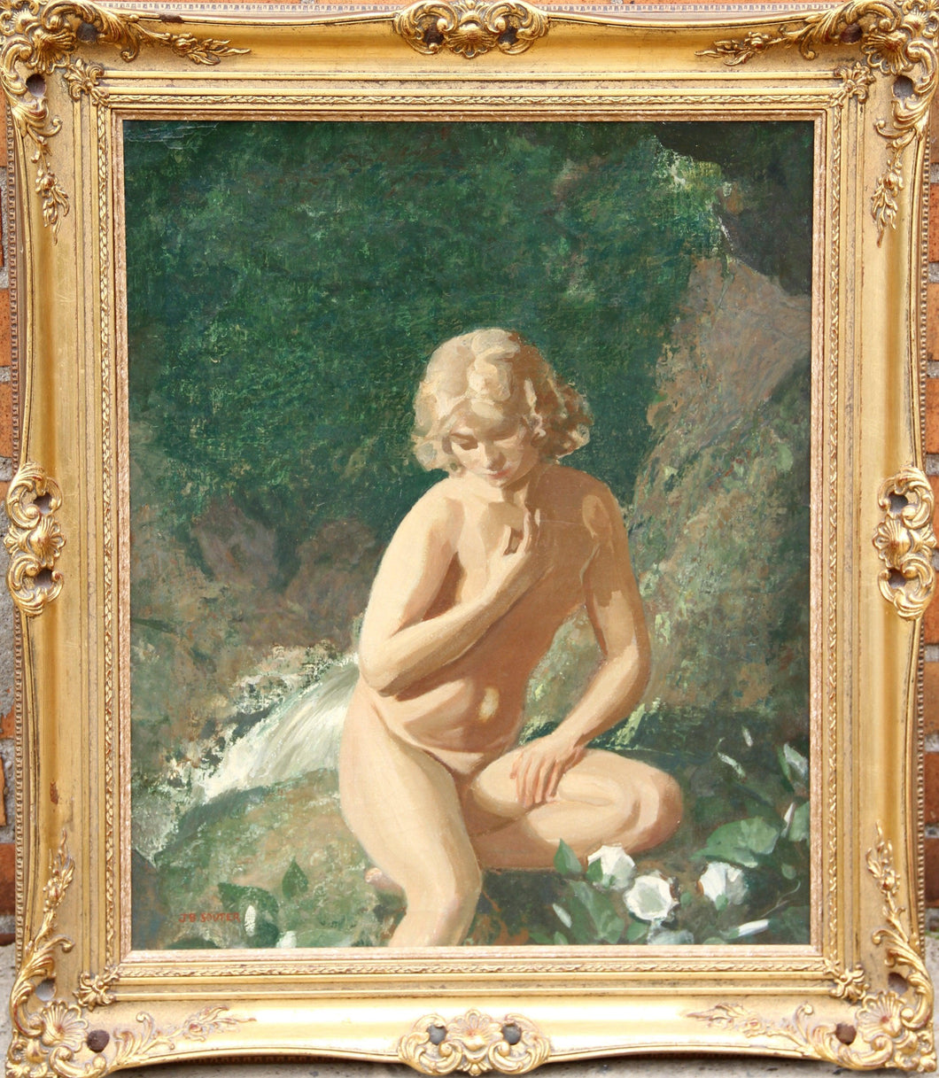 Seated Nude by Waterfall Oil | John Bulloch Souter,{{product.type}}
